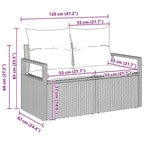 Gartensofa-set mit Kissen 8 pcs Grau Poly-Rattan
