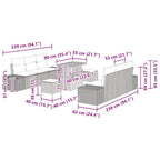 Gartensofa-set mit Kissen 9 pcs Grau Poly-Rattan