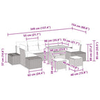 Gartensofa-set mit Kissen 10 pcs Schwarz Poly-Rattan