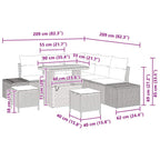 Gartensofa-set mit Kissen 8 pcs Grau Poly-Rattan
