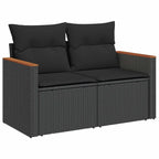 Gartensofa-set 8 pcs Schwarz Poly-Rattan