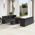 Gartensofa-set 11 pcs Schwarz Poly-Rattan
