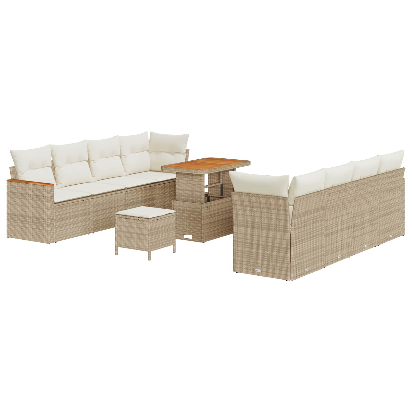 Gartensofa-set 11 pcs Beige Poly-Rattan