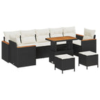 Gartensofa-set 10 pcs Schwarz Poly-Rattan