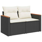 Gartensofa-set 10 pcs Schwarz Poly-Rattan
