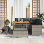 Gartensofa-set 8 pcs Grau Poly-Rattan