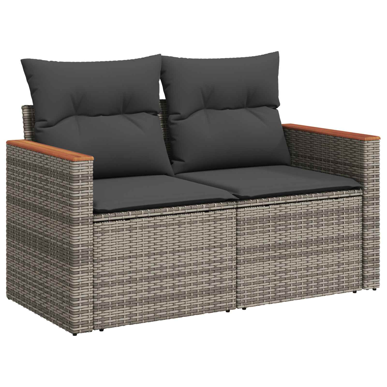 Gartensofa-set 8 pcs Grau Poly-Rattan