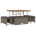 Gartensofa-set 8 pcs Grau Poly-Rattan
