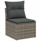 Gartensofa-set 8 pcs Grau Poly-Rattan