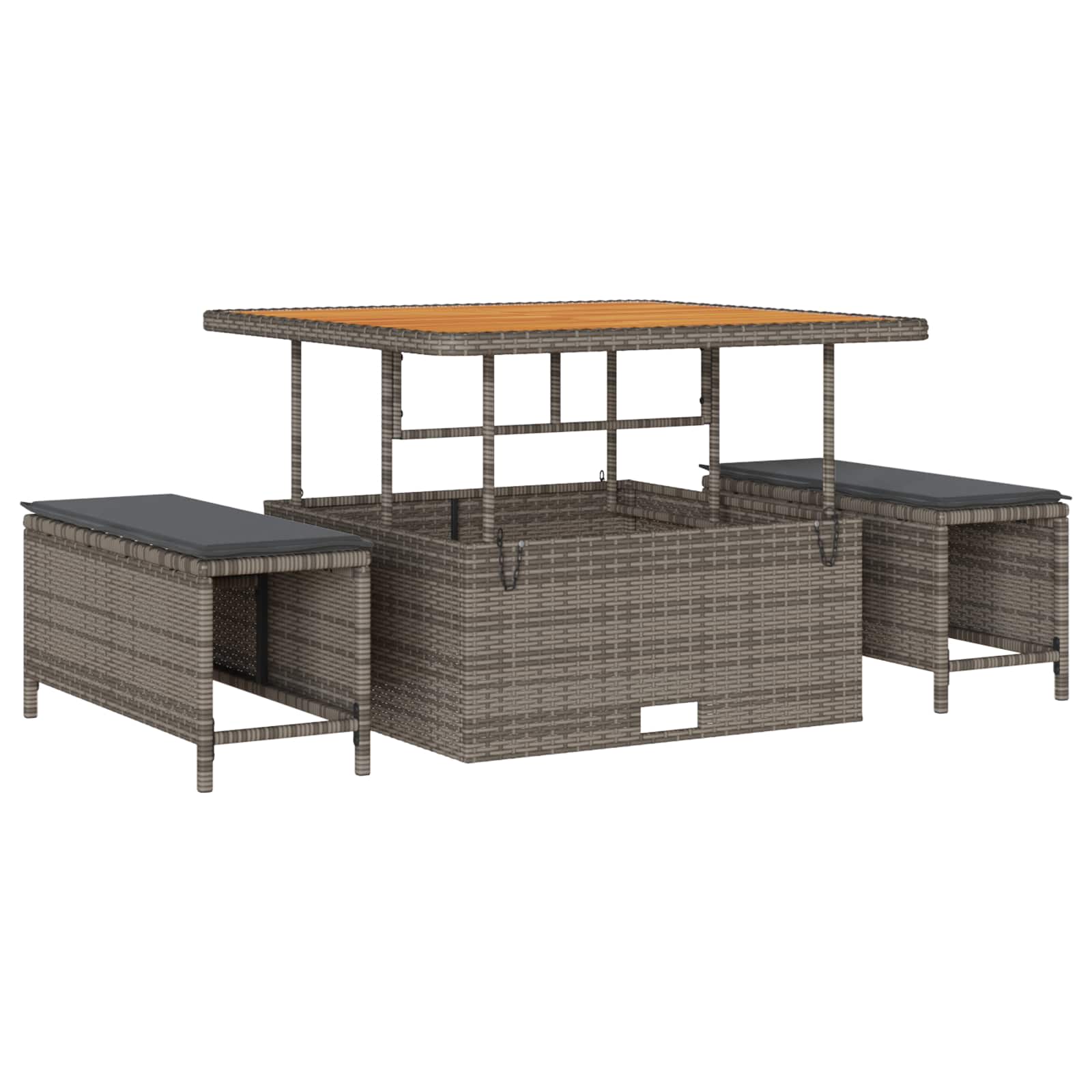 Gartensofa-set 9 pcs Grau Poly-Rattan