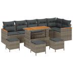 Gartensofa-set 10 pcs Grau Poly-Rattan