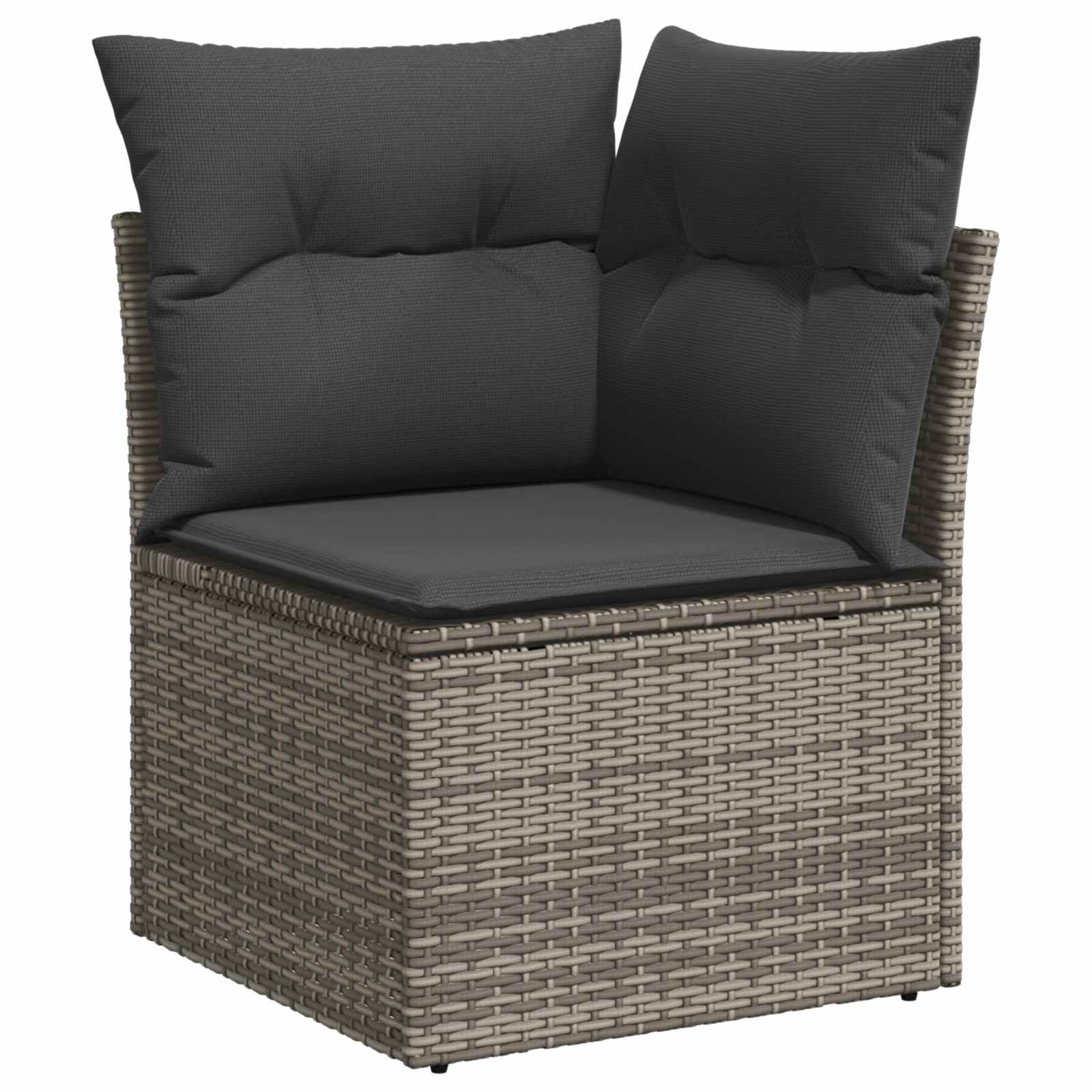Gartensofa-set 10 pcs Grau Poly-Rattan