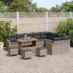 Gartensofa-set 13 pcs Grau Poly-Rattan