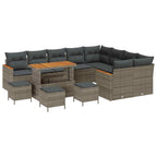 Gartensofa-set 13 pcs Grau Poly-Rattan