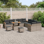 Gartensofa-set 13 pcs Grau Poly-Rattan