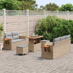 Gartensofa-set 8 pcs Beige Poly-Rattan