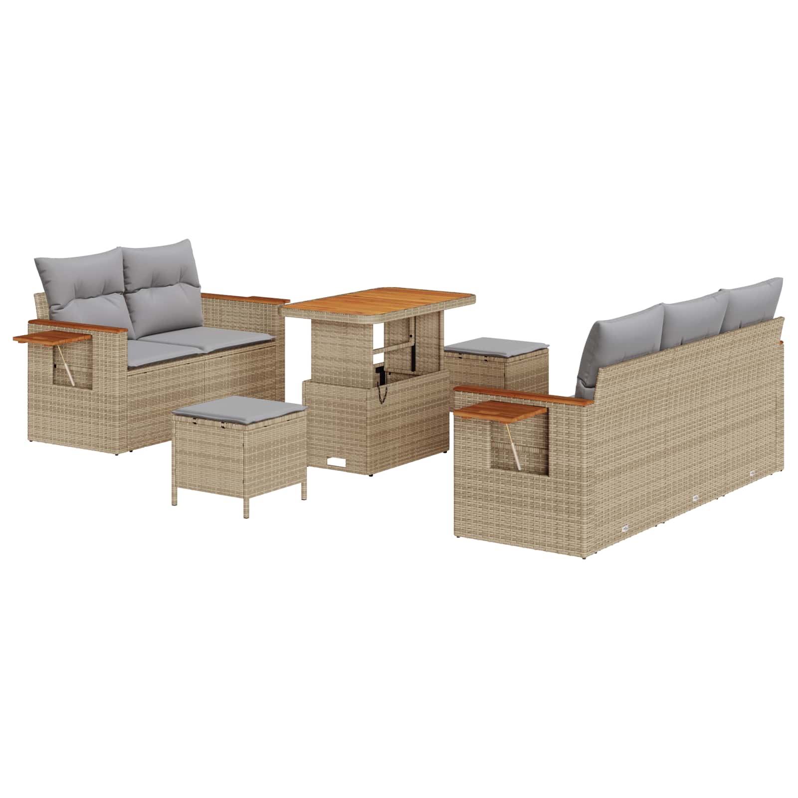 Gartensofa-set 8 pcs Beige Poly-Rattan
