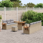 Gartensofa-set 10 pcs Beige Poly-Rattan