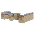 Gartensofa-set 10 pcs Beige Poly-Rattan