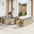 Gartensofa-set 10 pcs Beige Poly-Rattan