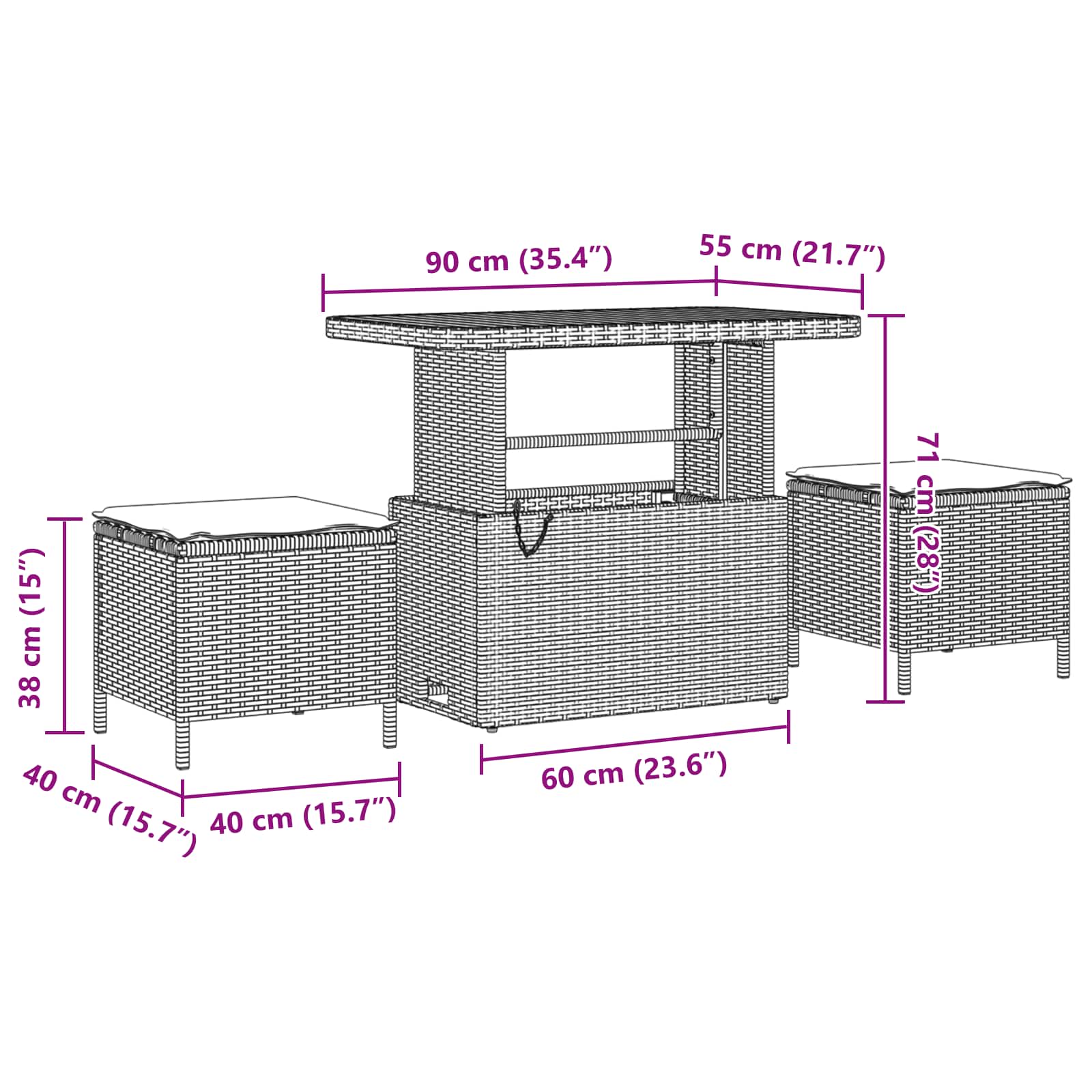 Gartensofa-set 10 pcs Beige Poly-Rattan