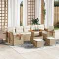 Gartensofa-set 10 pcs Beige Poly-Rattan