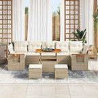Gartensofa-set 10 pcs Beige Poly-Rattan