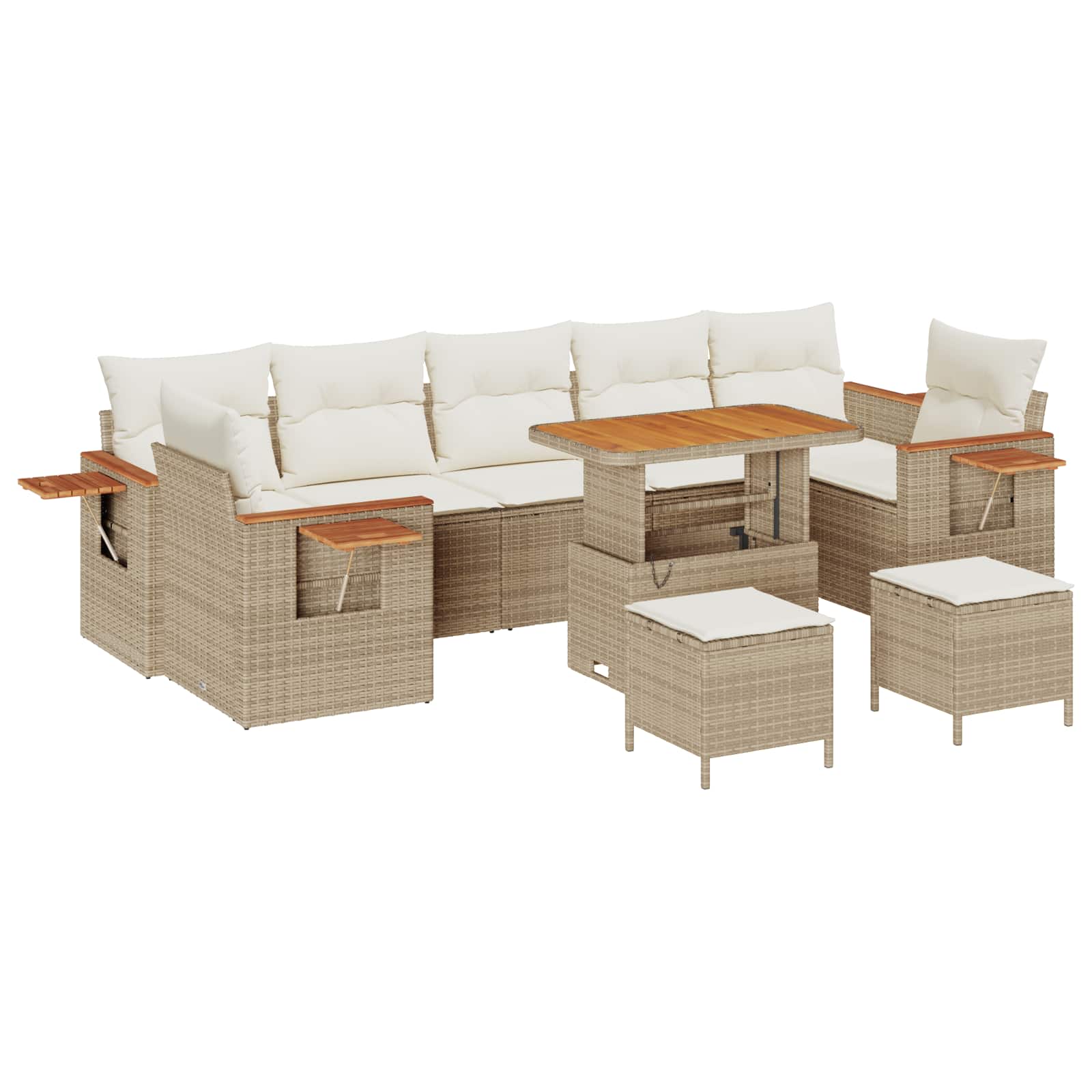 Gartensofa-set 10 pcs Beige Poly-Rattan