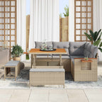 Gartensofa-set 8 pcs Beige Poly-Rattan