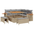 Gartensofa-set 8 pcs Beige Poly-Rattan