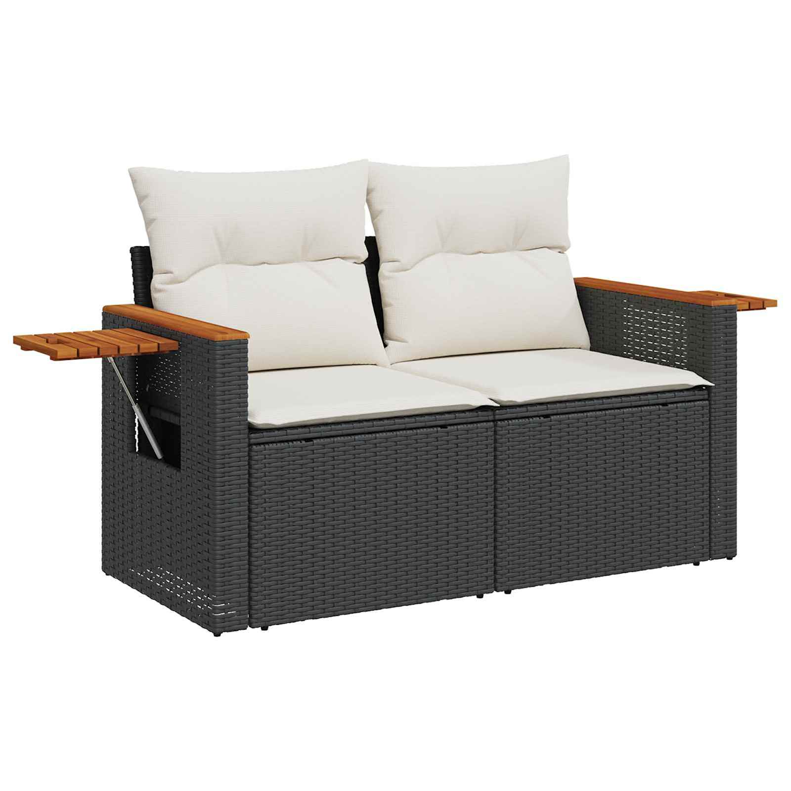 Gartensofa-set 9 pcs Schwarz Poly-Rattan