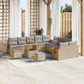 Gartensofa-set 13 pcs Beige Poly-Rattan