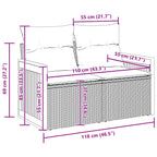 Gartensofa-set mit Kissen 9 pcs Schwarz