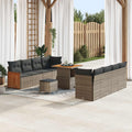 Gartensofa-set mit Kissen 11 pcs Grau