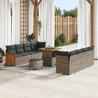 Gartensofa-set mit Kissen 11 pcs Grau