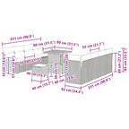Gartensofa-set mit Kissen 11 pcs Grau
