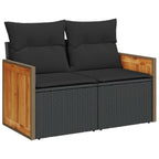 Gartensofa-set mit Kissen 12 pcs Schwarz