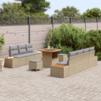 Gartensofa-set mit Kissen 10 pcs Beige und Hellgrau