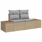 Gartensofa-set mit Kissen 10 pcs Beige und Hellgrau