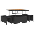 Gartensofa-set mit Kissen 11 pcs Schwarz