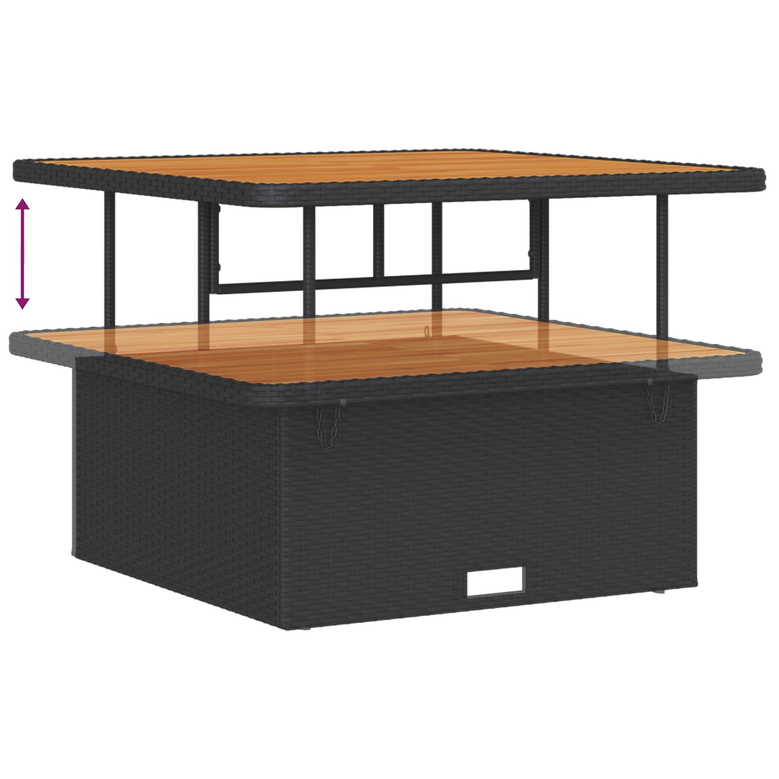 Gartensofa-set mit Kissen 11 pcs Schwarz