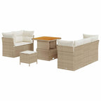 Garten-Sofa-Set mit Kissen mit Speicher 8 pcs Beige und Creme