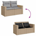 Garten-Sofa-Set mit Kissen 8 pcs Beige und Hellgrau