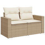 Garten-Sofa-Set mit Kissen mit Speicher 9 pcs Beige und Creme