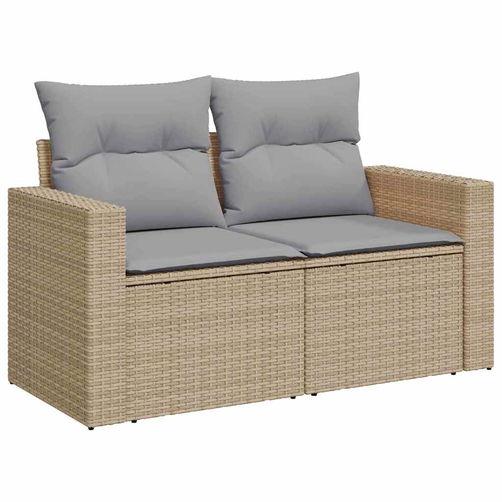 Garten-Sofa-Set mit Kissen 9 pcs Schwarz und Hellgrau