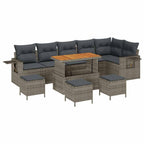 Gartensofa-set mit Kissen 12 pcs Grau Poly-Rattan