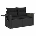 Gartensofa-set mit Kissen 12 pcs Schwarz Poly-Rattan