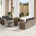 Gartensofa-set mit Kissen mit Speicher 8 pcs Grau Poly Rattan
