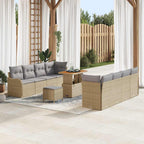 Garten-Sofa-Set mit Kissen 11 pcs Beige und Hellgrau