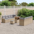 Garten-Sofa-Set mit Kissen 11 pcs Beige und Hellgrau